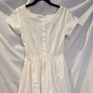 Vintage Connie Sage Vintage Dress Petticoat Embroidered White